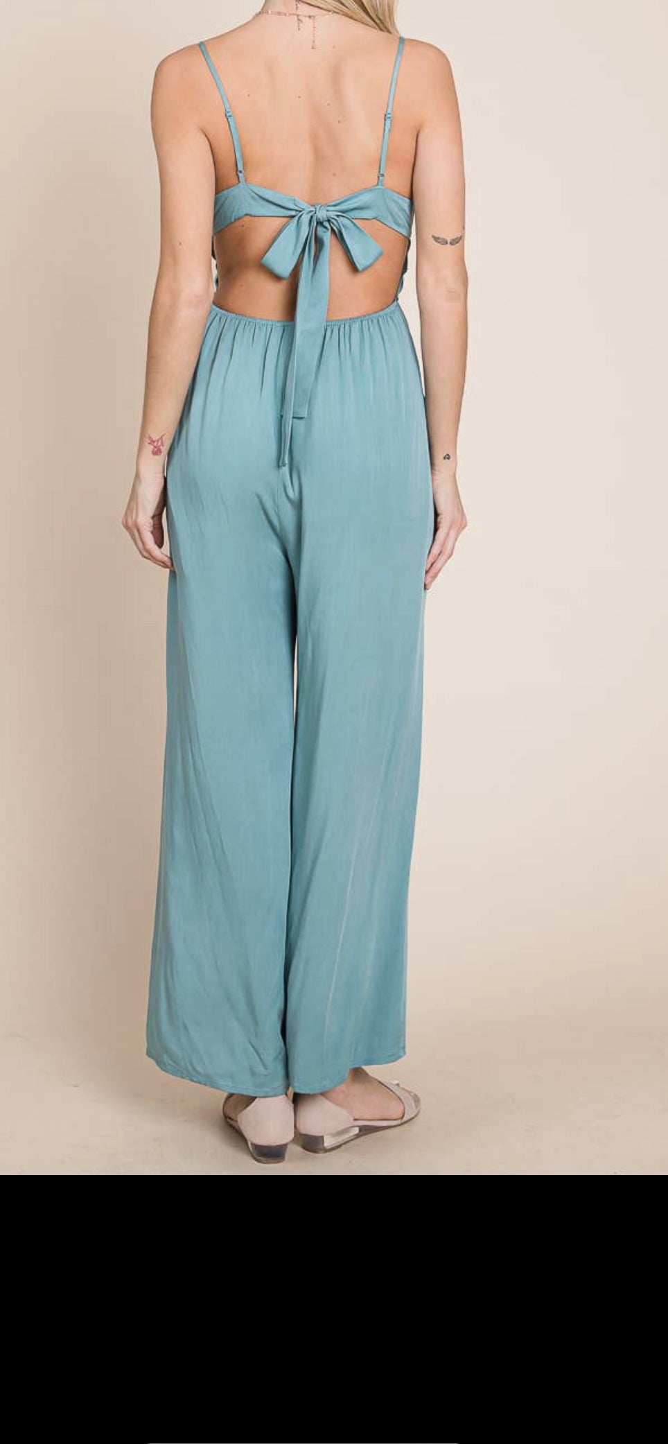 Open Front Soft Cami Jumpsuit With Pockets