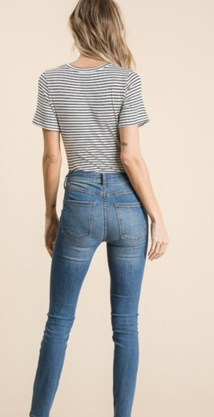 Fun In Stripes Short Sleeve Bodysuit