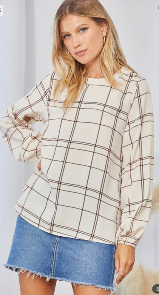 Curvy Plaid printed blouse