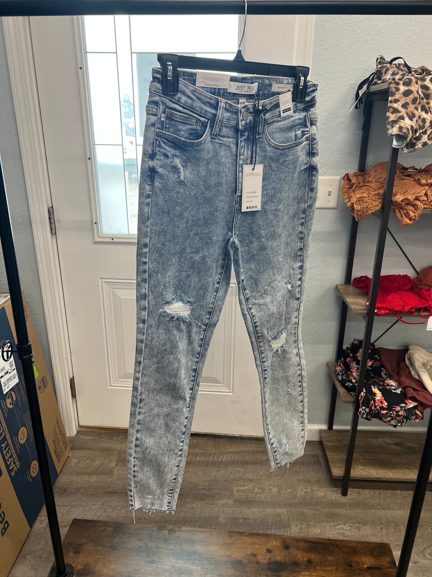 Kancan High Waist Acid Washed Skinny's