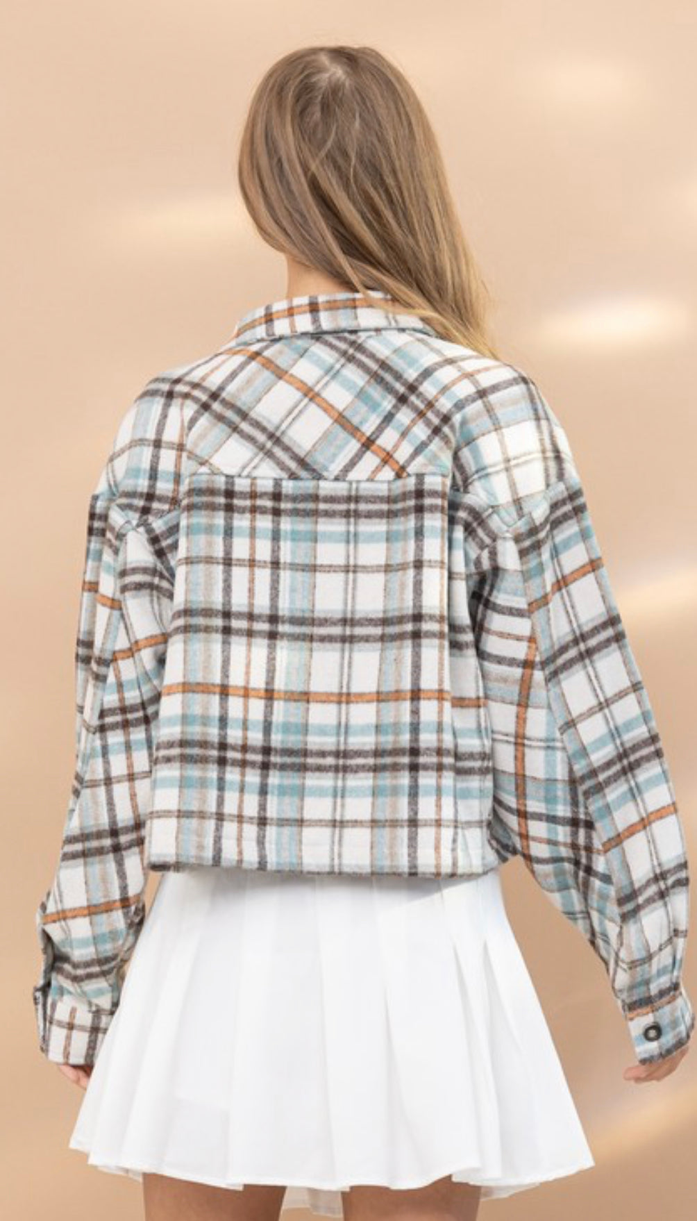 Plaid Crop Shirt Jacket