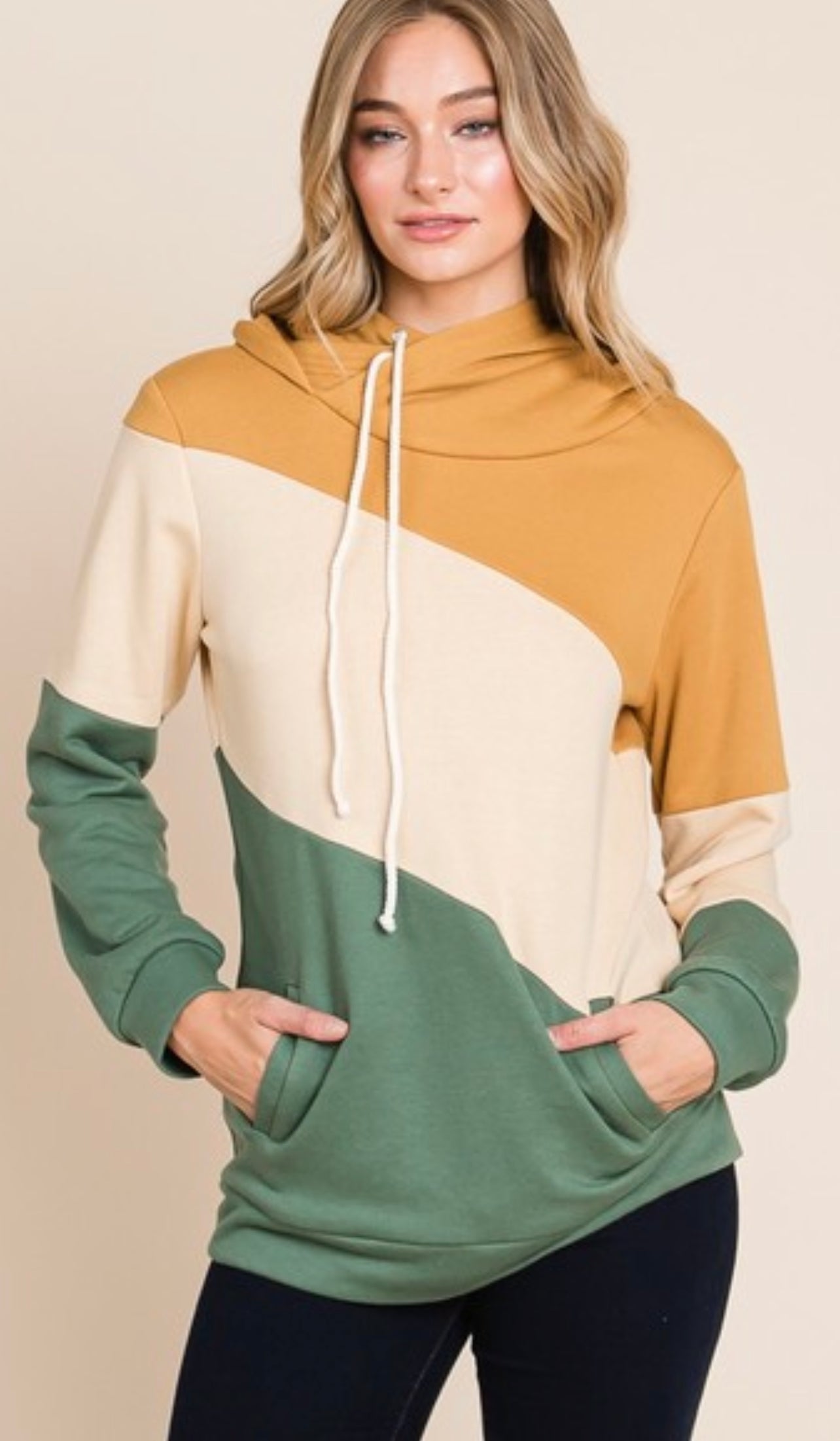 My double hooded color block sweatshirt