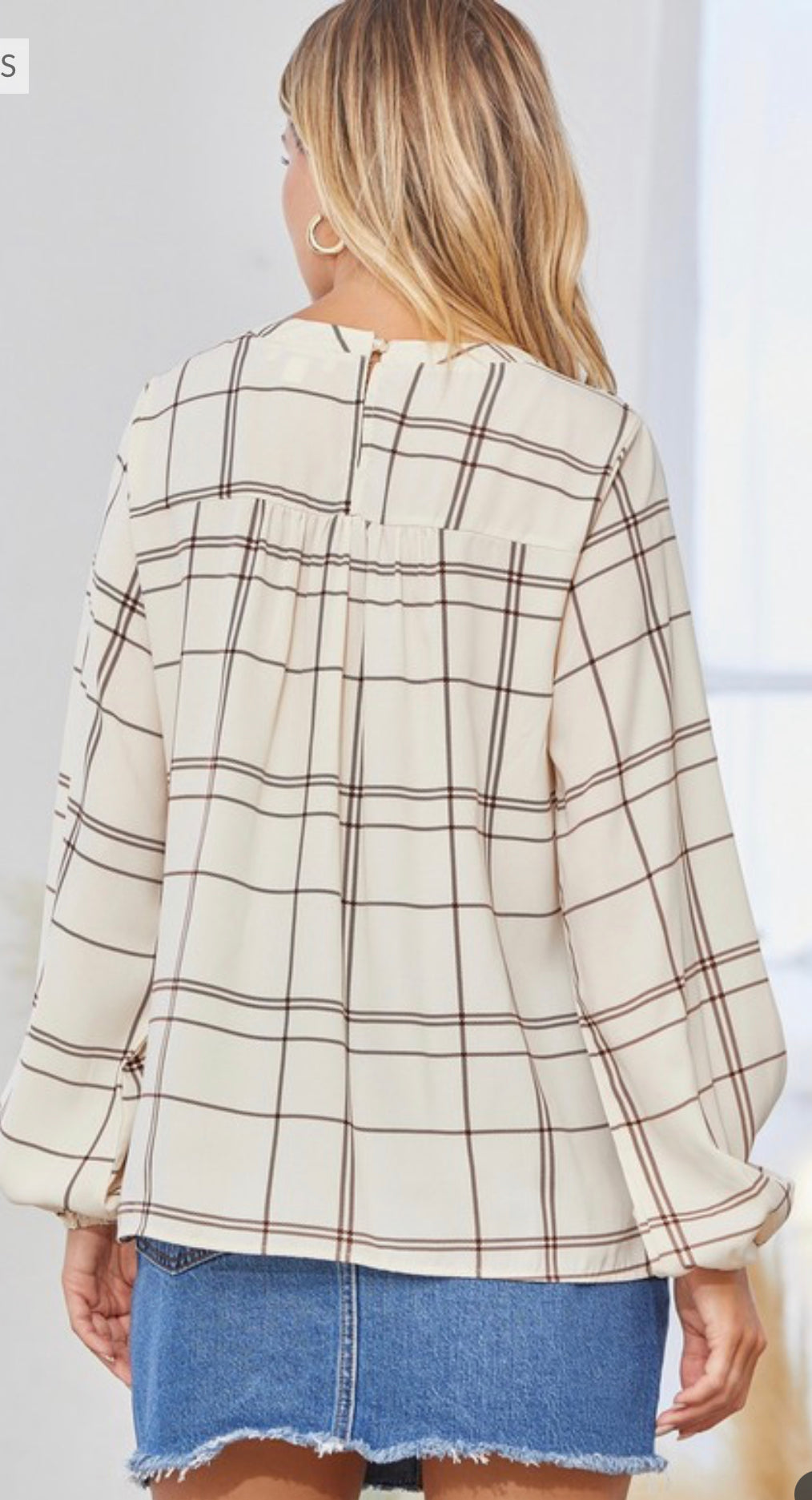 Curvy Plaid printed blouse