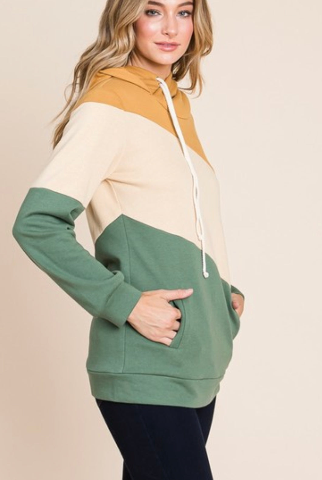 My double hooded color block sweatshirt