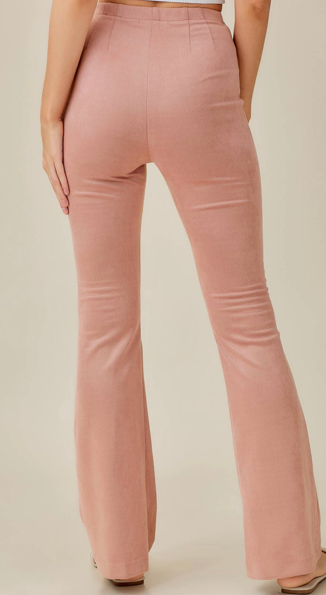 ELASTIC HIGH WAIST SUEDE PANTS