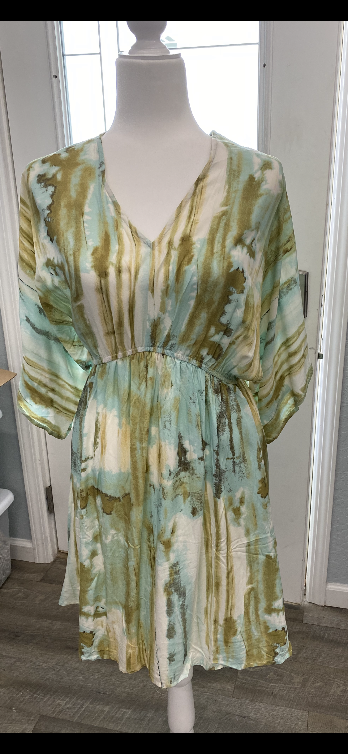 Kimono Sleeve Tie Dye Dress