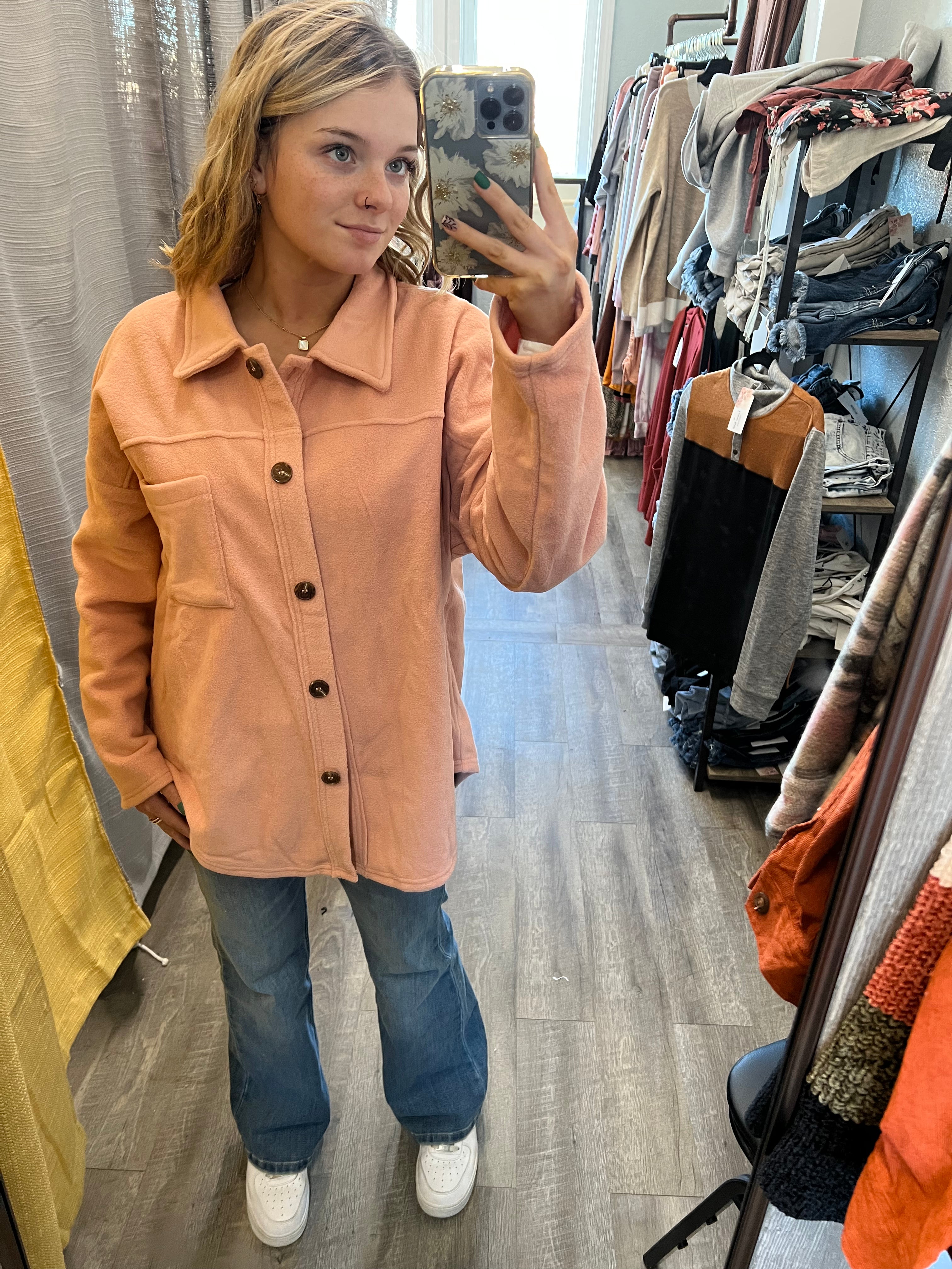 Get Down With The Button Down Shacket – Lane 109 Boutique