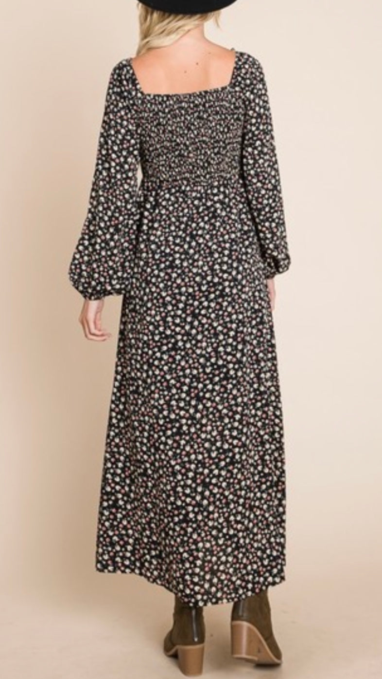 Curvy floral long midi dreas