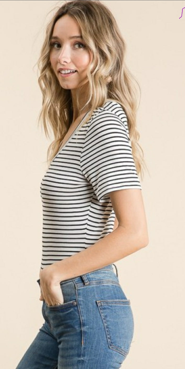 Fun In Stripes Short Sleeve Bodysuit