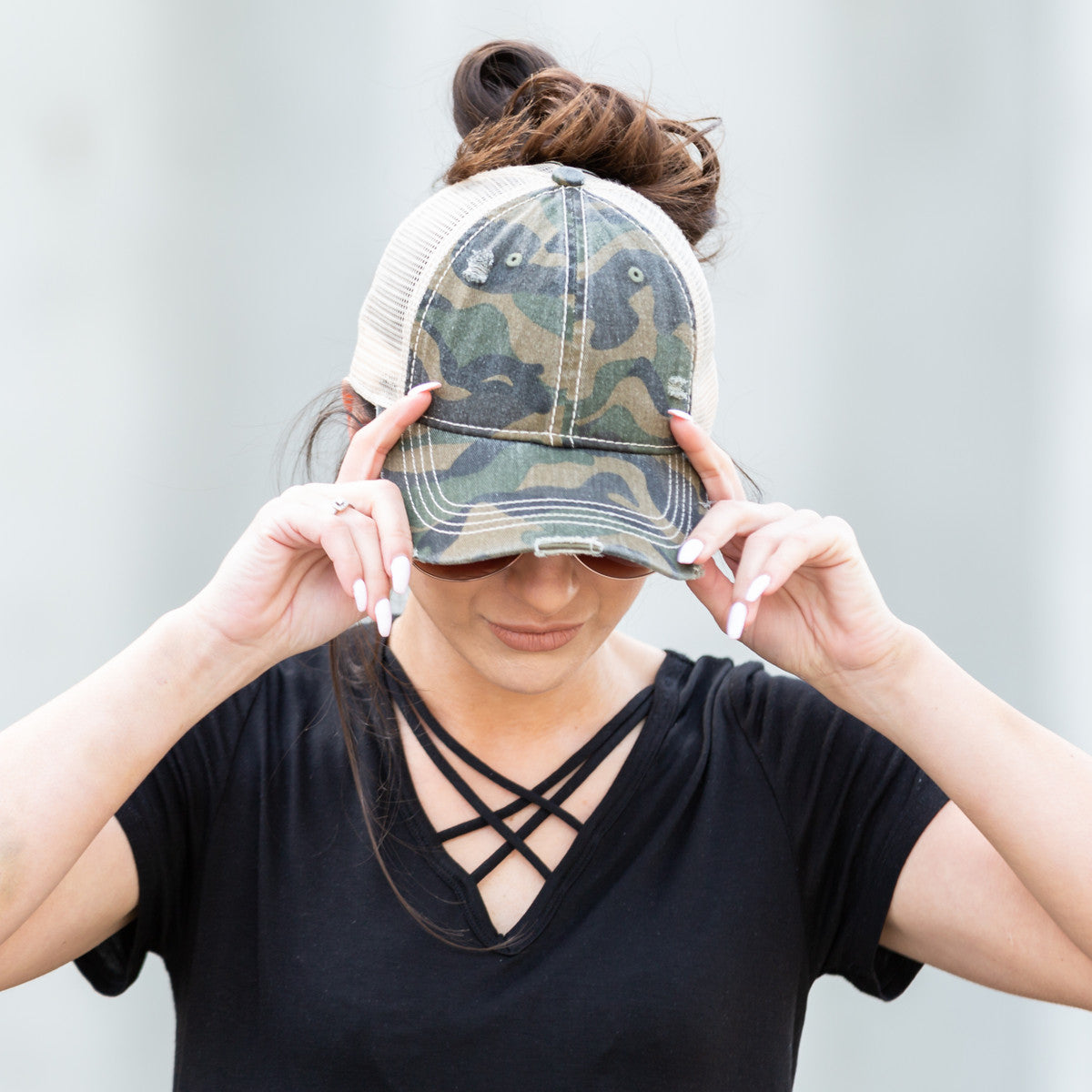 Messy Bun Hat