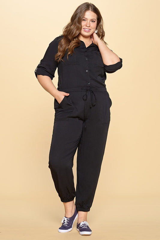 Curvy Size Black jumpsuit