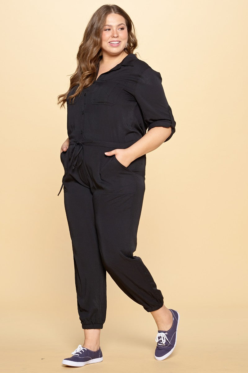 Curvy Size Black jumpsuit