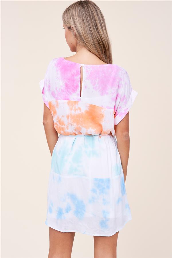 Tie Dye Color Block Dress