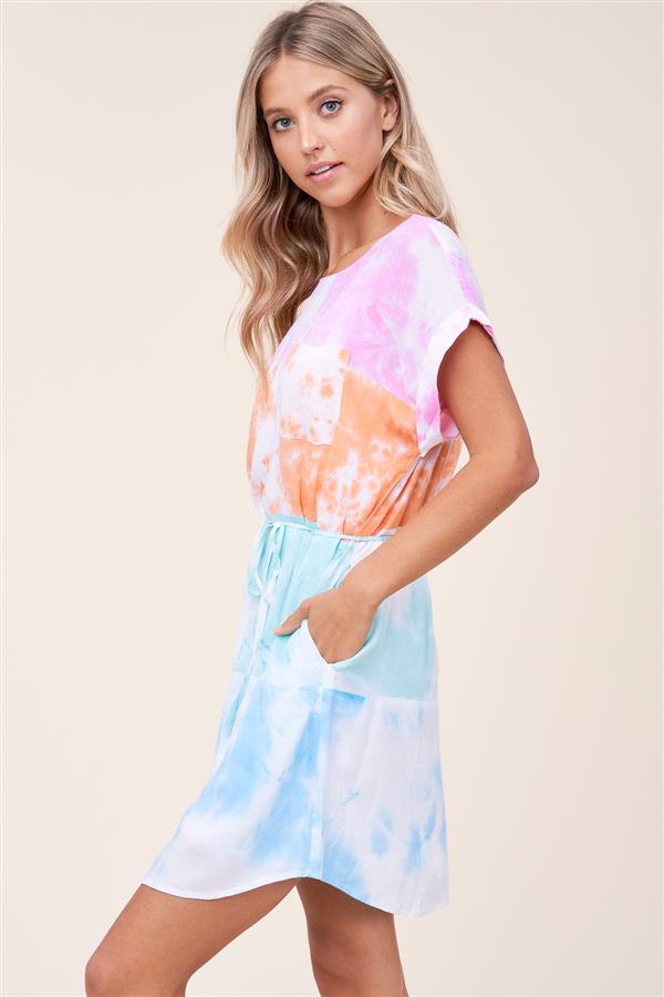 Tie Dye Color Block Dress